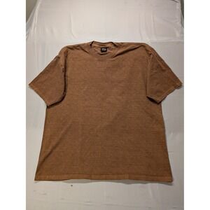 Stussy Men T-Shirt XL Brown Faded Wash Short Sleeve Crewneck Streetwear Tee VTG